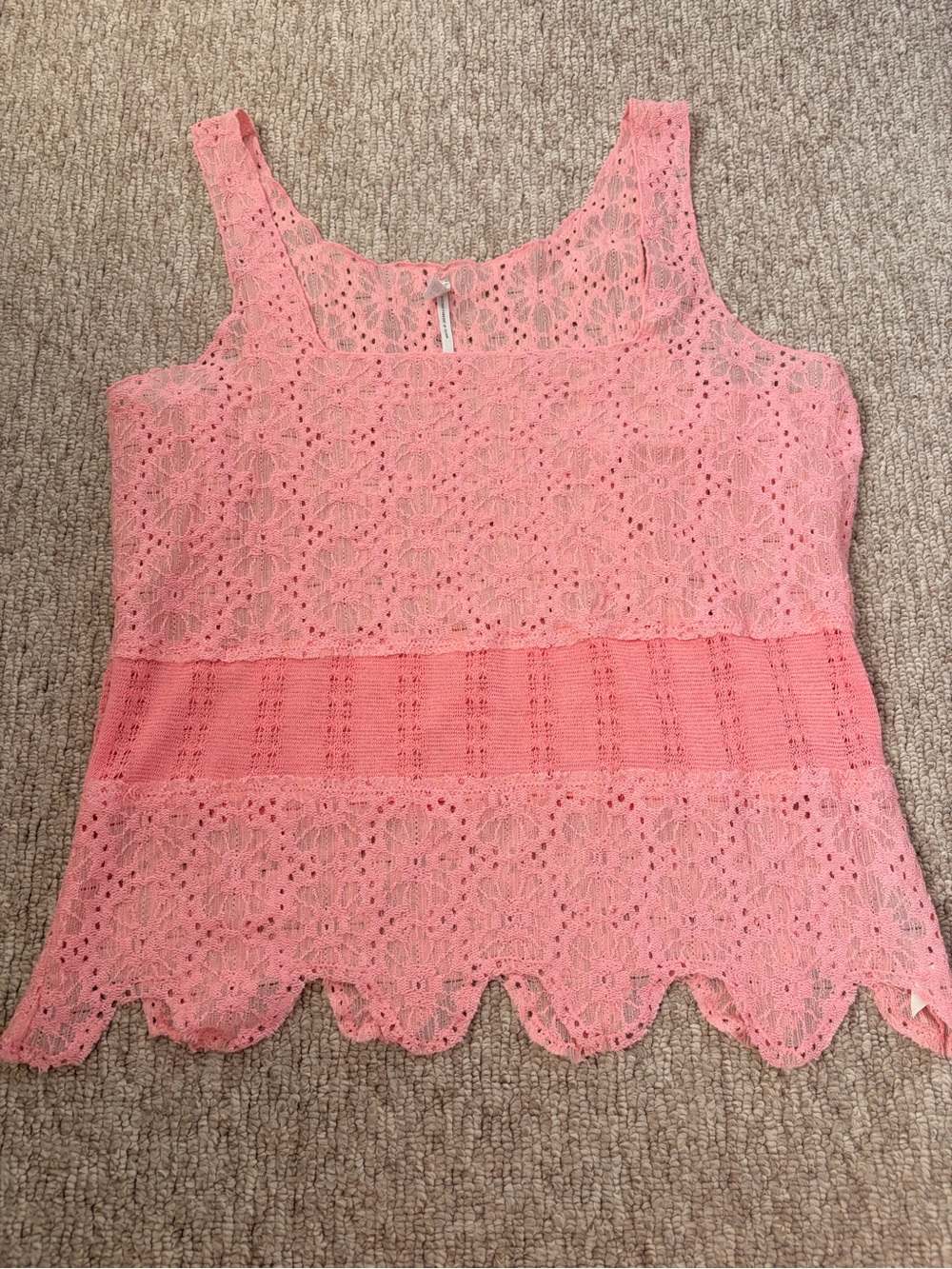 free people Women's Pink Lace Tank Top
